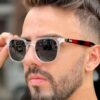 Óculos Escuros de Sol Quadrado Unissex com Banks Moda 2023 Verão Fashion Praia Festas Evento - Entrega Rápida Para Todo o Brasil