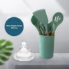 Kit de utensílios de cozinha de madeira, conjunto de silicone para culinária, não derrete - Image 8