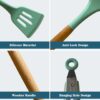 Kit de utensílios de cozinha de madeira, conjunto de silicone para culinária, não derrete - Image 7