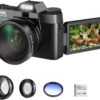 Câmera digital foto vlogging filmadora para youtube wifi webcam grande angular 16x zoom digital 48mp fotografia 3 polegada tela da aleta - Image 13
