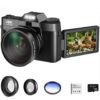 Câmera digital foto vlogging filmadora para youtube wifi webcam grande angular 16x zoom digital 48mp fotografia 3 polegada tela da aleta