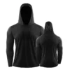 Hoodie esportivo de manga comprida masculino, camisa com capuz de pesca ao ar livre, ginásio Sportwear, proteção solar UV, UPF 50 Plus