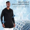 Hoodie esportivo de manga comprida masculino, camisa com capuz de pesca ao ar livre, ginásio Sportwear, proteção solar UV, UPF 50 Plus - Image 3