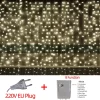 LED Fairy String Curtain Lights Outdoor impermeável, Waterfall Street, guirlanda na casa, pátio, decoração de festa de Natal - Image 7